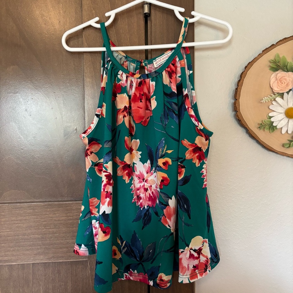 Girls Social Academy Floral Tank Top Size 8